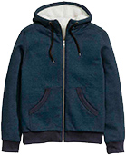 Pile-Lined hooded jacket.