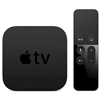 Apple TV and remote.